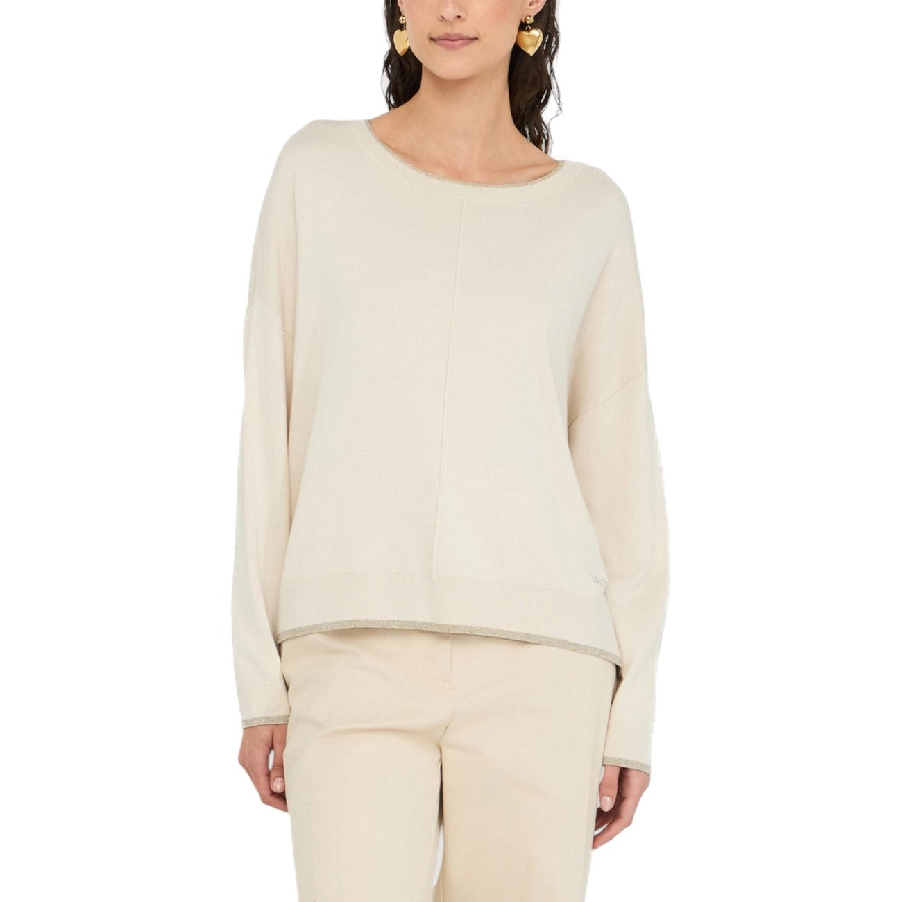 Дамски бежов пуловер Liu Jo Women Sweater MF5228 MS49I Front View
