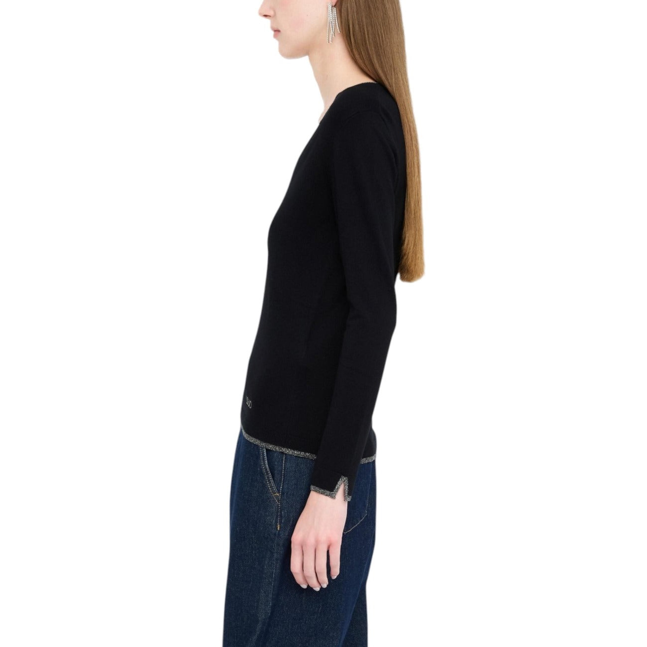 Дамски черен пуловер Liu Jo Women Sweater MF5227 MS49I Side View