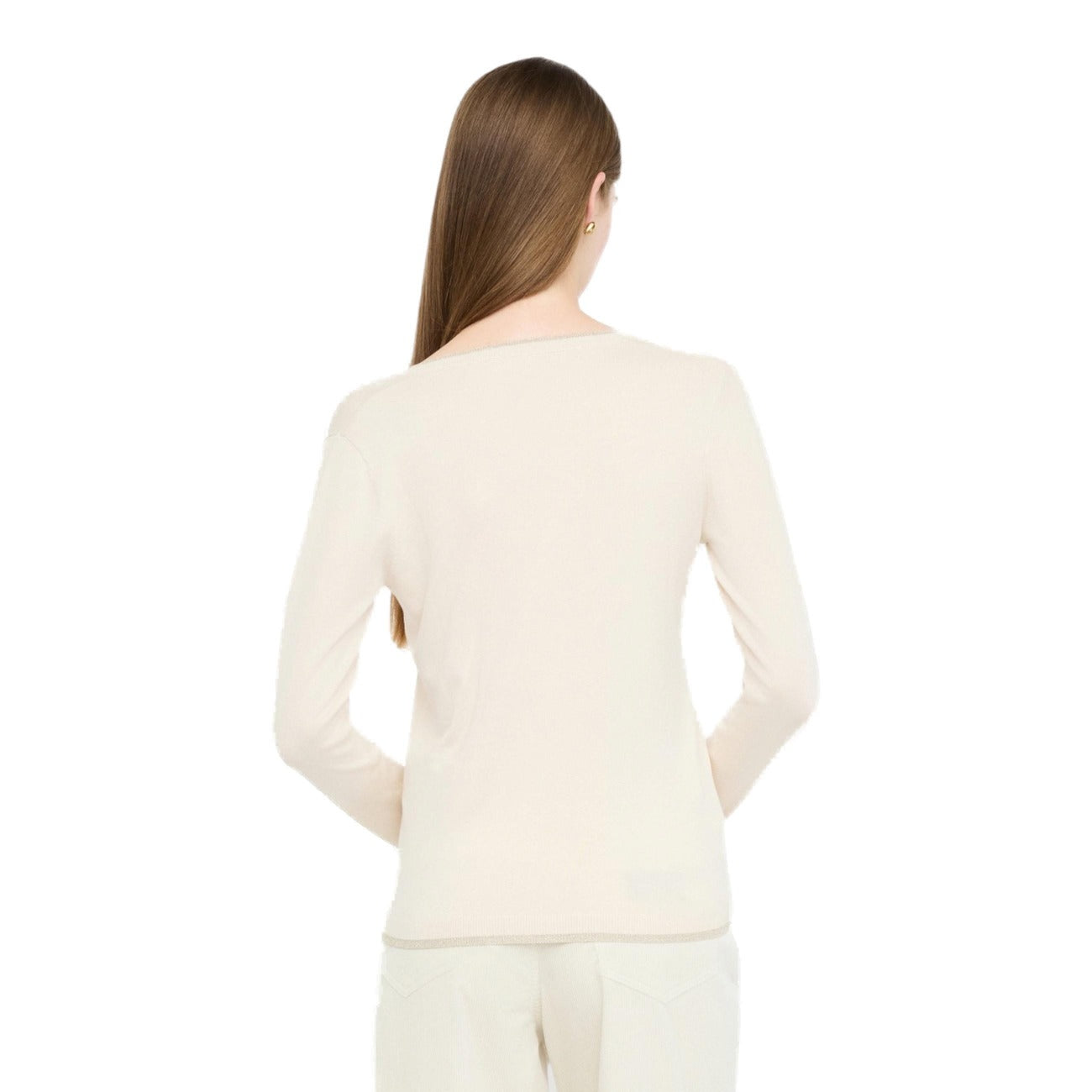 Дамски бежов пуловер Liu Jo Women Sweater MF5227 MS49I Back View