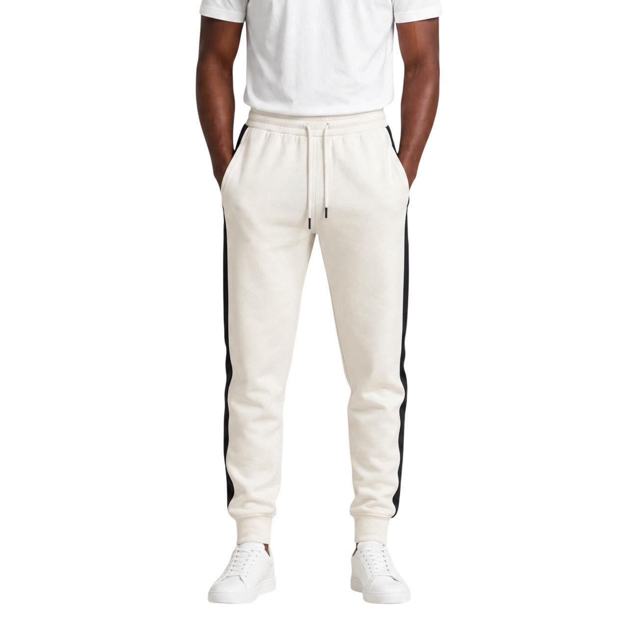 Мъжко бяло спортно долнище Armani Exchange Men Sweatpants XM003145 AF13047 U0009 Front View