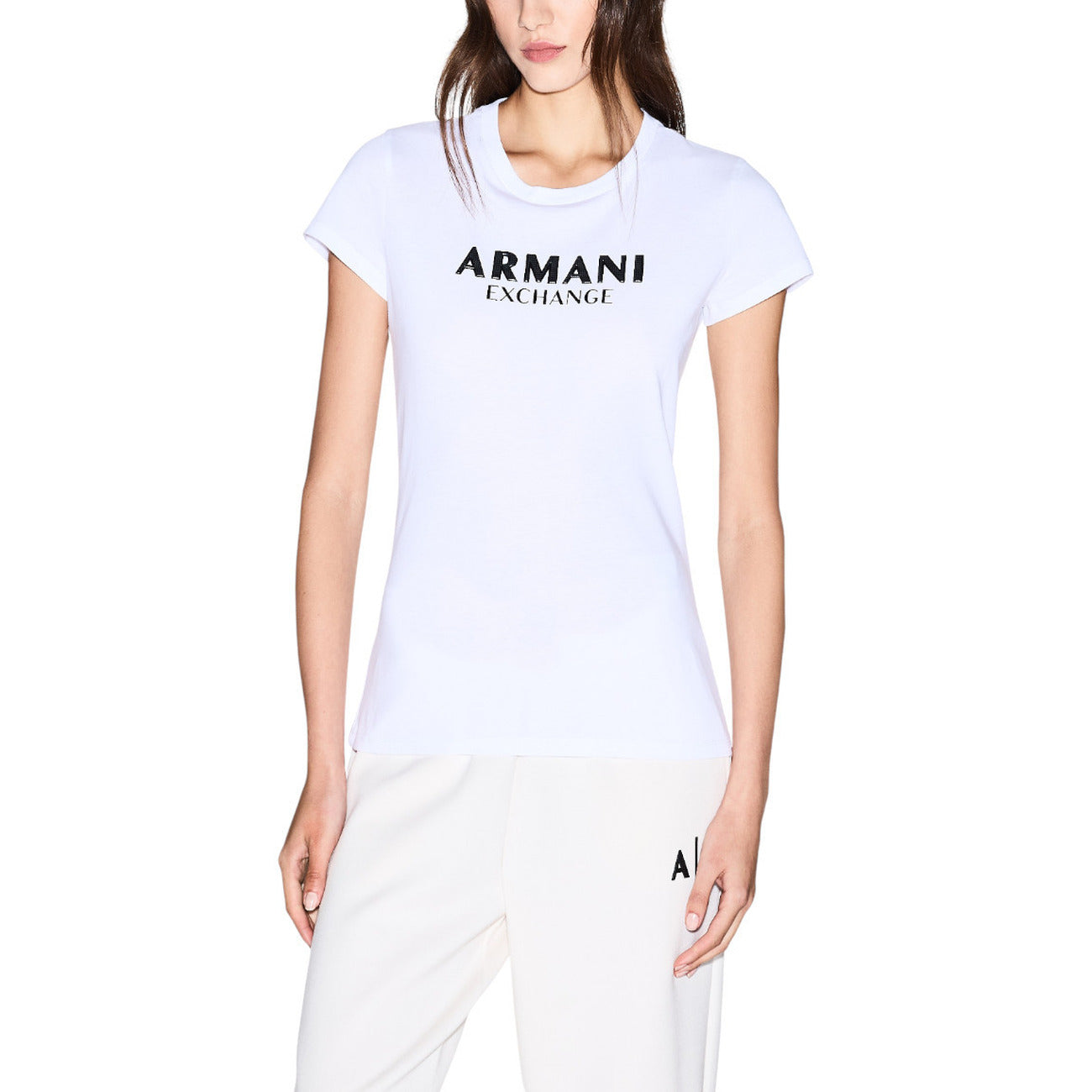 Дамска бяла тениска Armanj Exchange  Women T-shirt XW001388 AF10356 Front View
