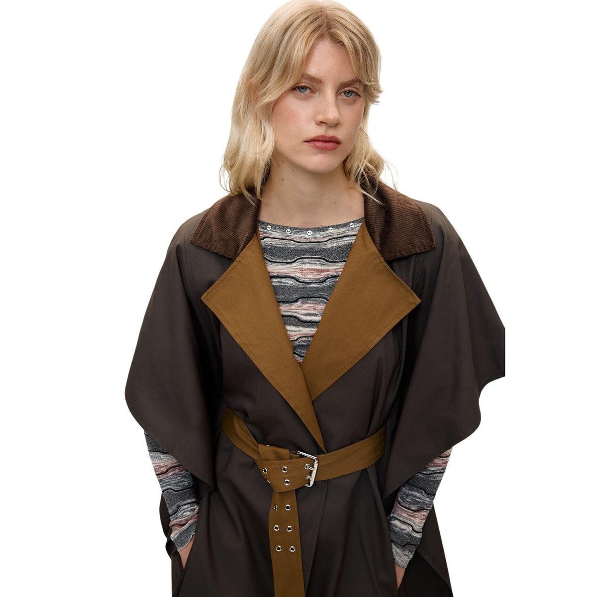 Дамско пончо тренчкот Desigual Women Poncho Trench Coat 26WAIA23 6000 Close-Up