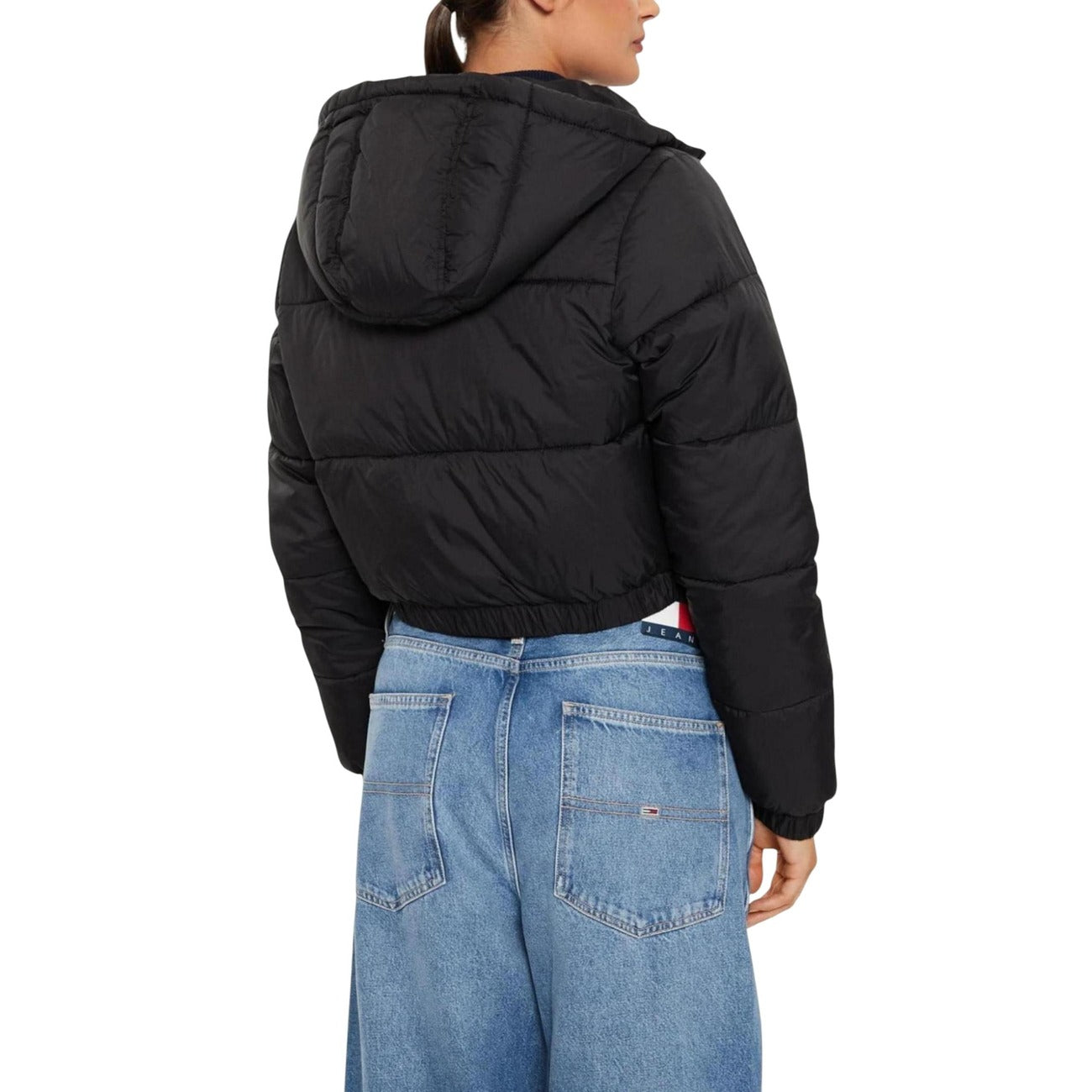 Дамско късо черно яке Tommy Hilfiger Jeans Women Jacket DW0DW18313 Back View