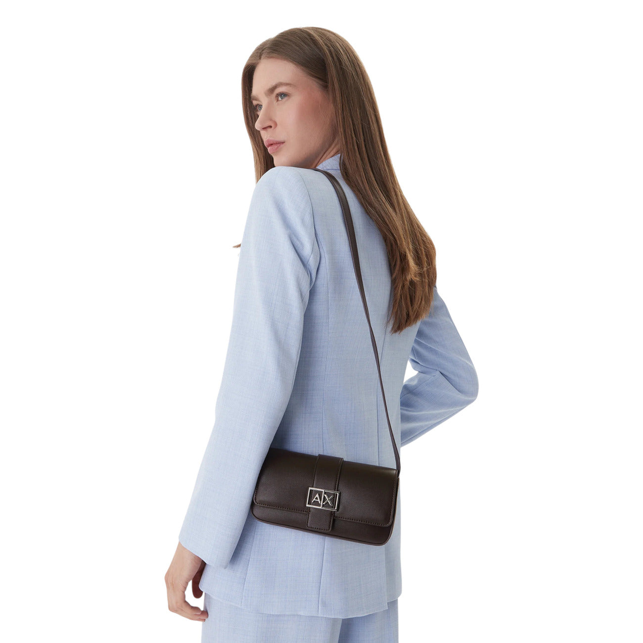 Дамска кафява клъч чанта Armani Exchange Women Clutch Bag XW002567 AF12039 Model View