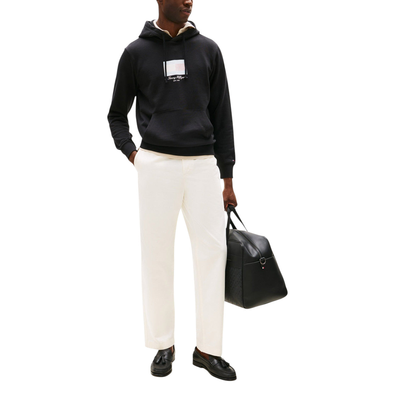 Мъжко черно худи Tommy Hilfiger Men Hoodie MW0MW39377 Front View