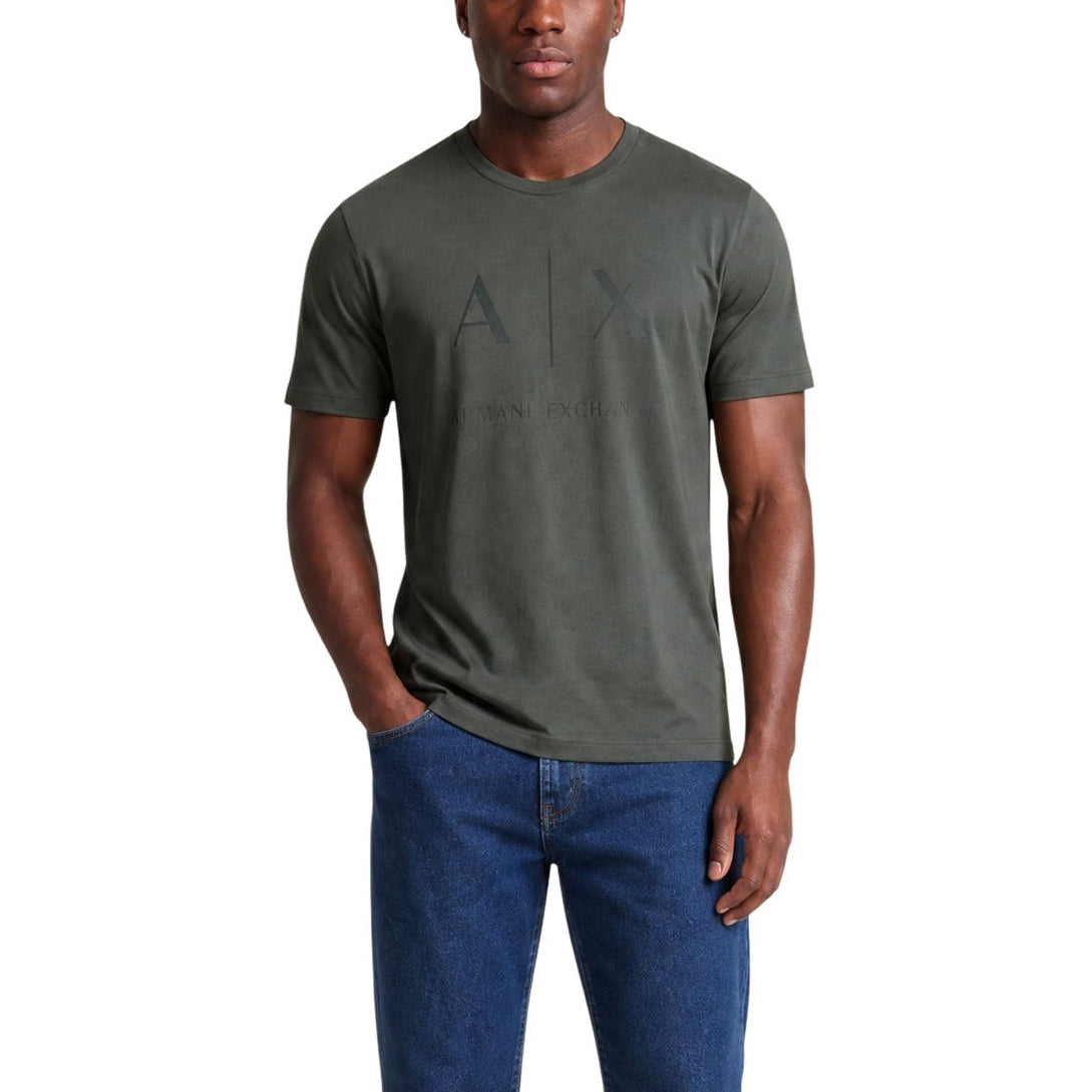 Мъжка зелена тениска Armani Exchange Men T-shirt  ﻿XM002683 AF10356 U8123 Front View