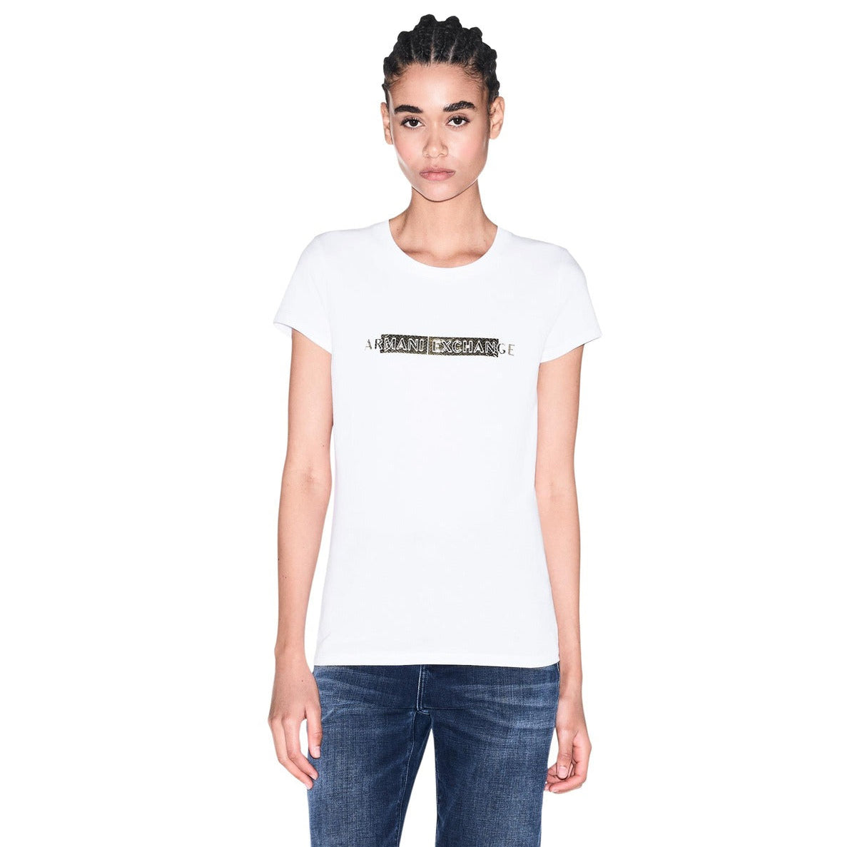 Дамска бяла тениска Armani Exchange Women T-shirt XW002811 AF16294 U0002 Front View