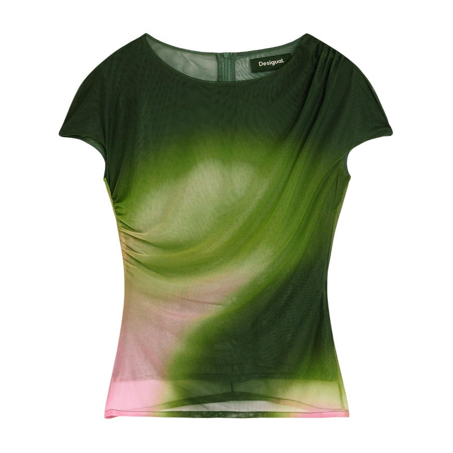 Дамска тениска Desigual women’s t-shirt 26WWTK20 2000 top view 