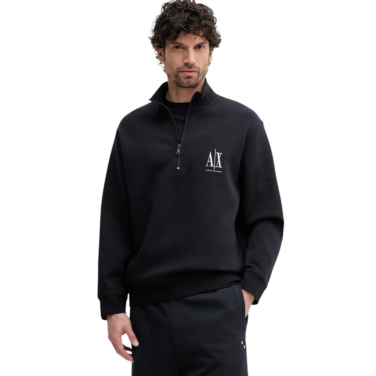 Мъжки черен суичър Armani Exchange Men Sweatshirt XM000370 AF10818 UC001 Front View