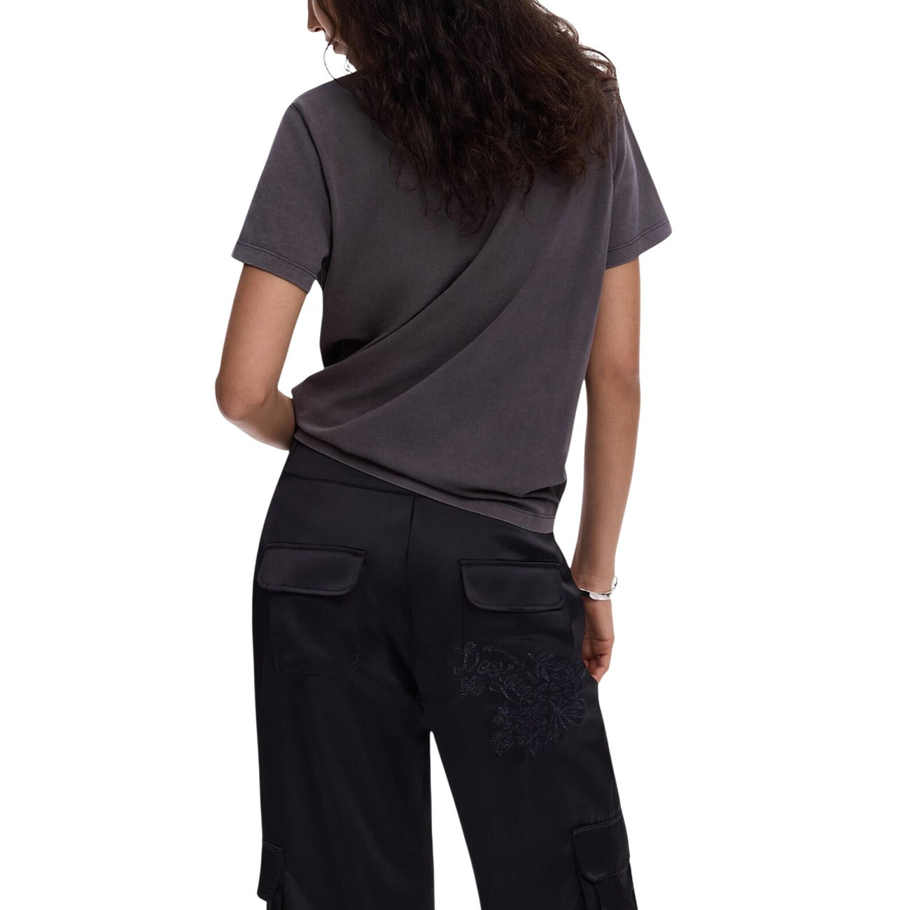 Дамска сива тениска Desigual Women T-shirt 26SWTK082058 Back View