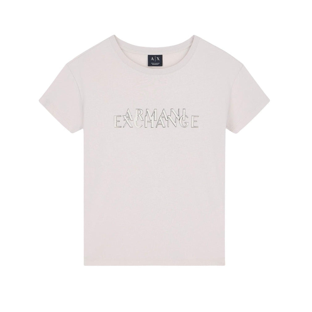 Дамска бежова тениска Armani Exchange Women T-shirt XW002957 AF10356 U1039 Front View