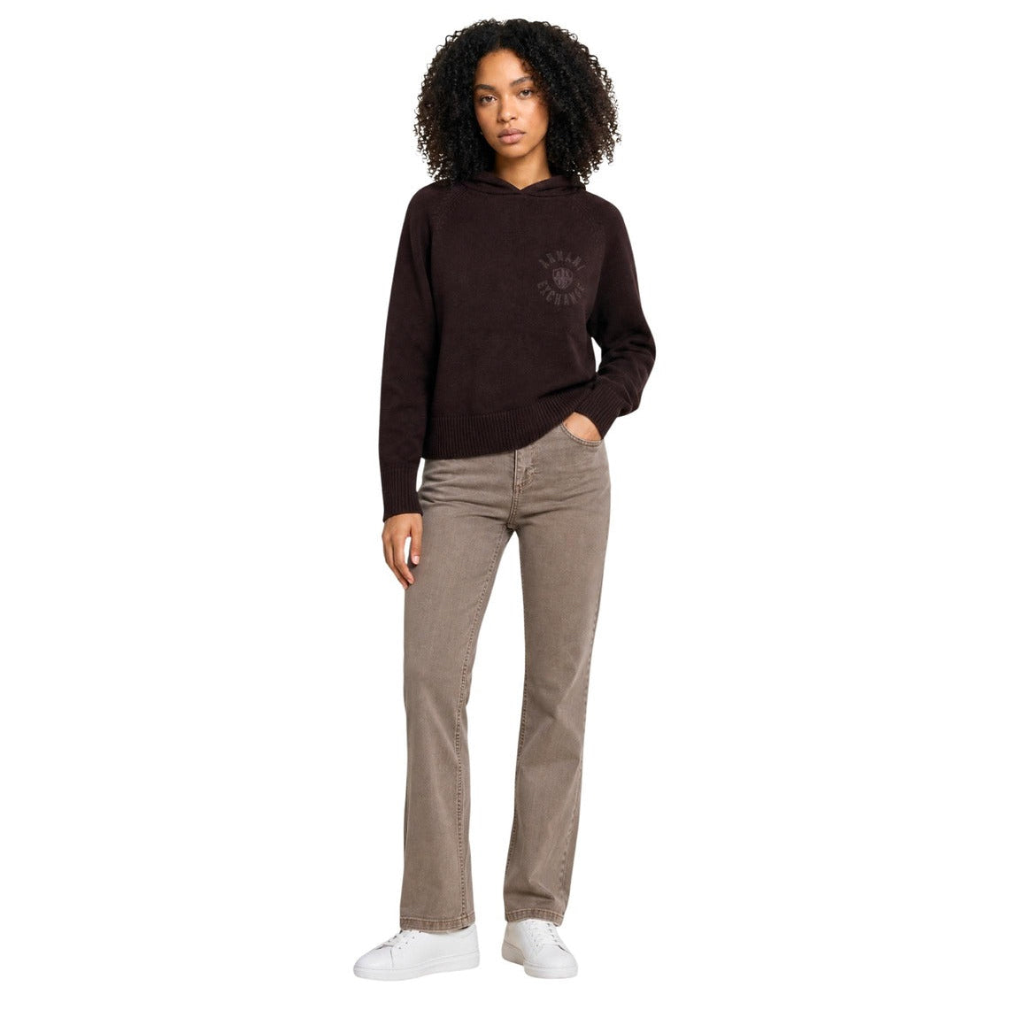 Дамски кафяв пуловер Armani Exchange Women Sweater XW002879 AF16552 U6032 Front View