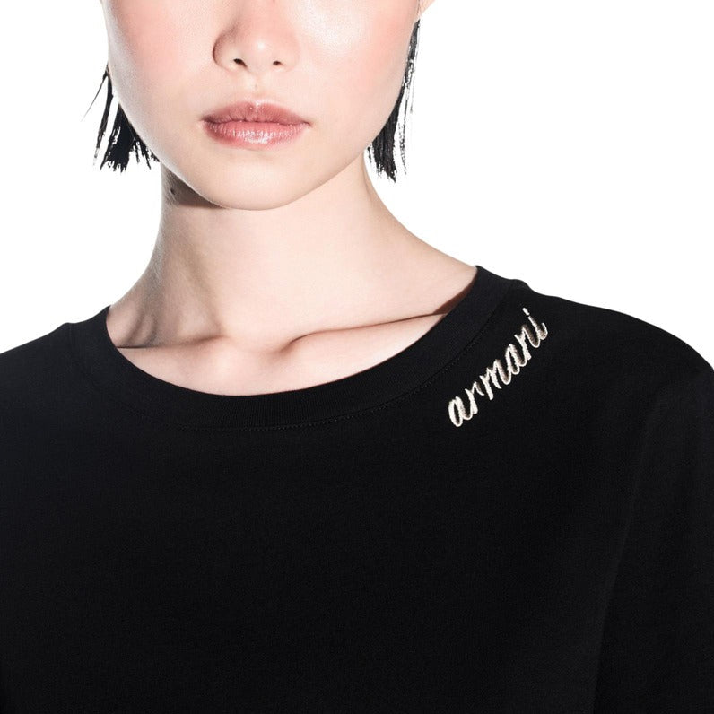 Дамска черна тениска Armani Exchange Women T-shirt XW003260 AF10356 UC001 Close-Up