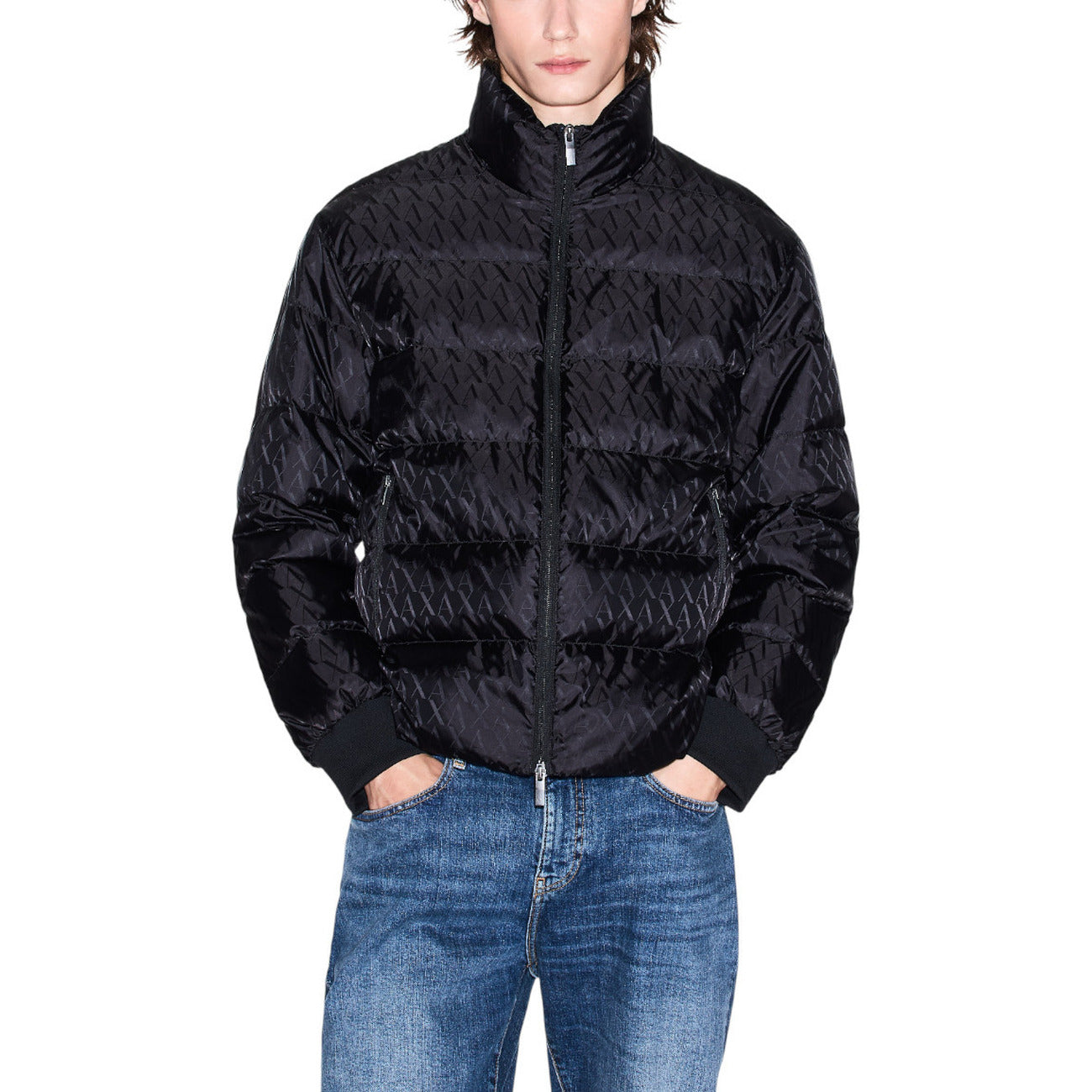 Мъжко черно яке Armani Exchange Men Jacket XM001580 AF16628 Front View
