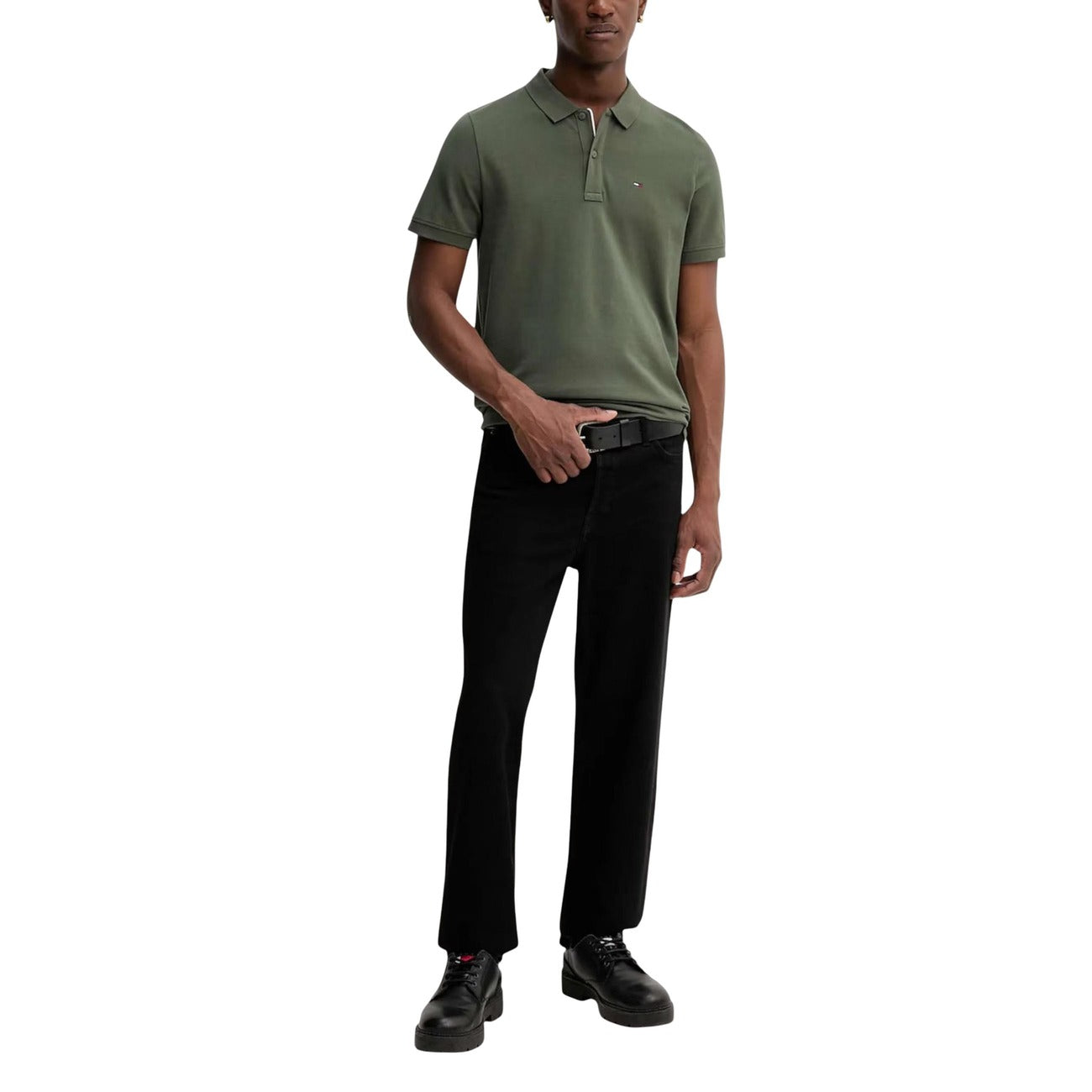 Мъжка зелена поло тениска Tommy Hilfiger Men Polo DM0DM20676 Front View