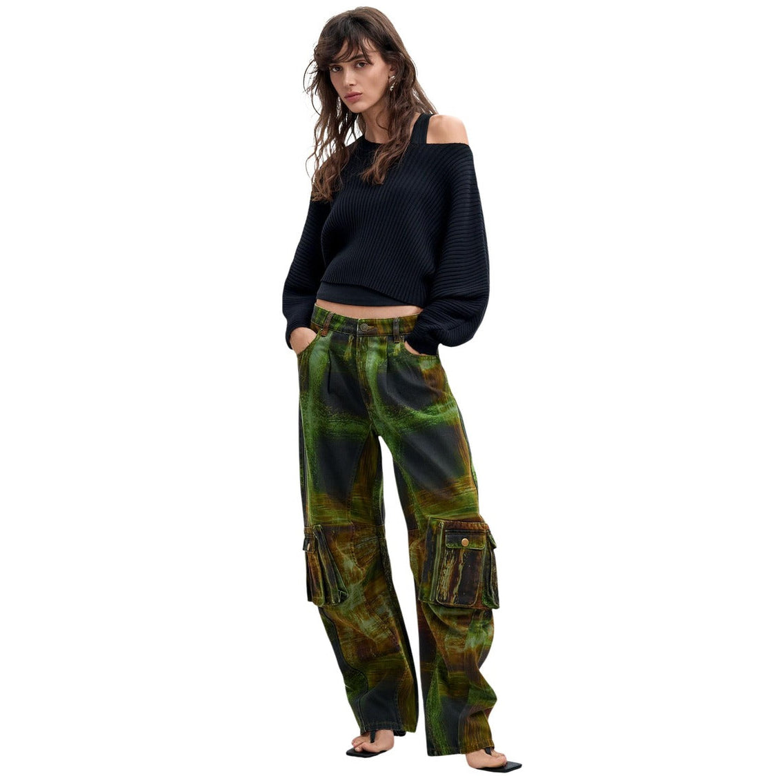 Дамски панталони Desigual women’s trousers 26WWPW04 4086 front view 