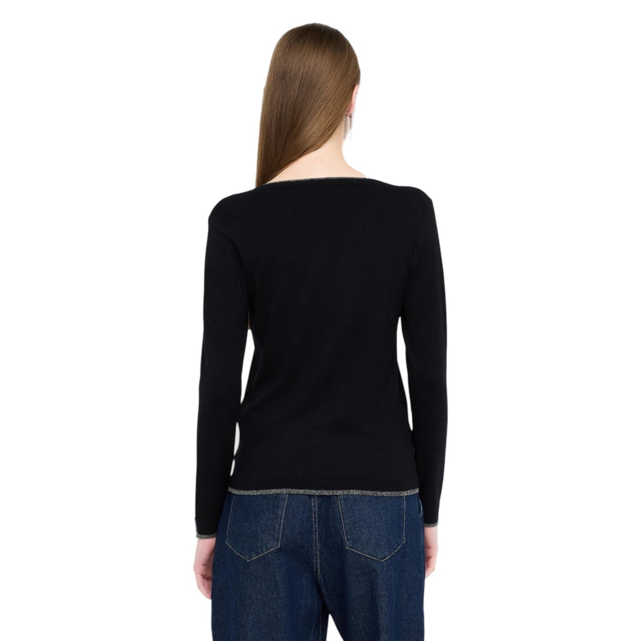 Дамски черен пуловер Liu Jo Women Sweater MF5227 MS49I Back View
