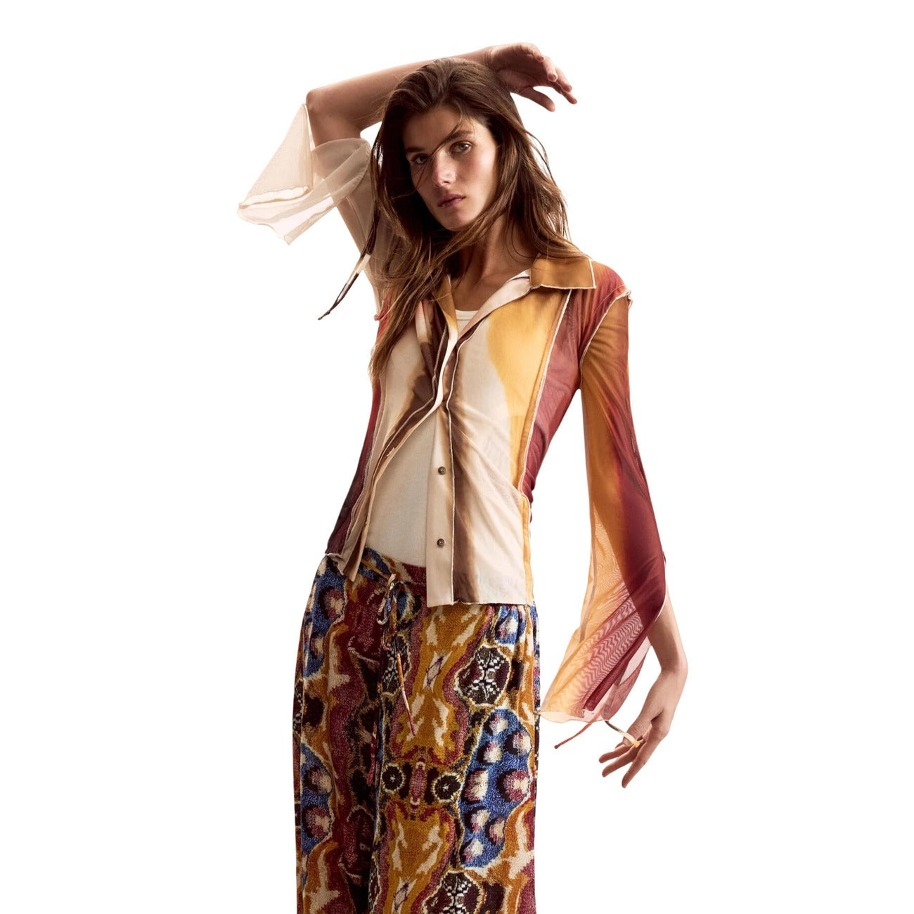 Дамска риза Desigual by Christian Lacroix Women Shirt 26SWTK28 1001 Front View