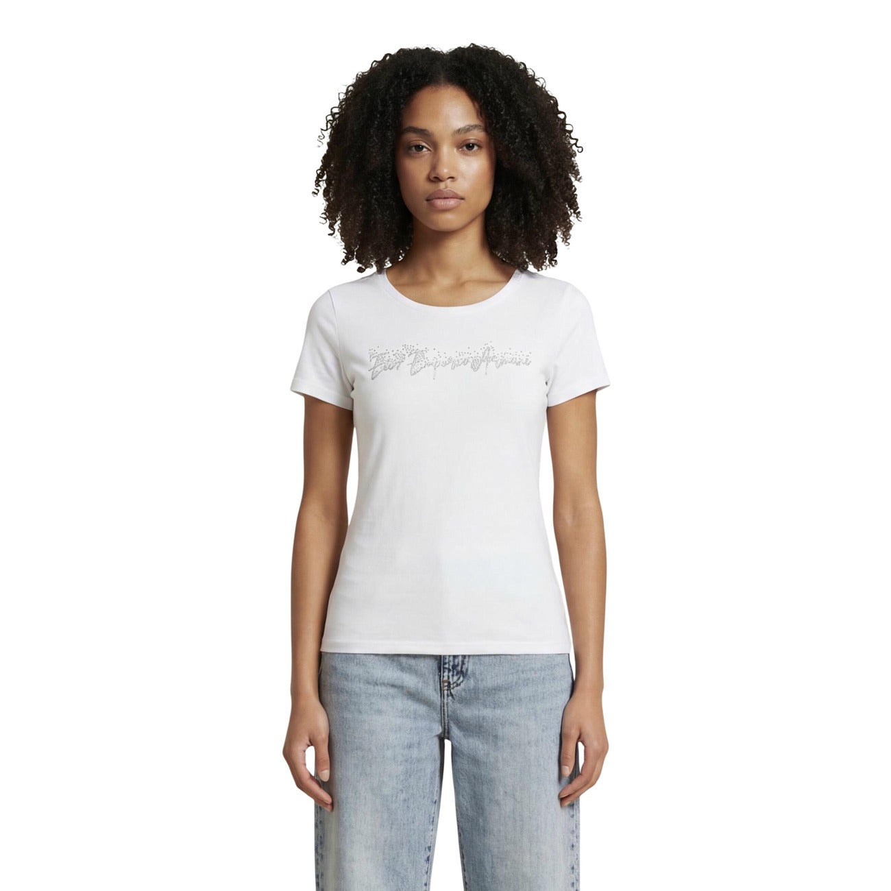Дамска бяла тениска EA7 Emporio Armani Women T-shirt 7W000978 AF10373 Front View