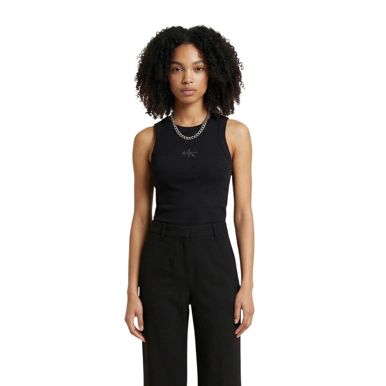 Дамски черен потник Calvin Klein Jeans Women Top LV047E200G Front View